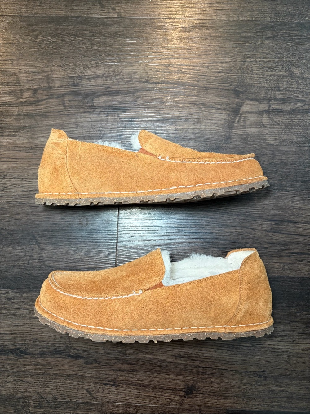Birkenstock Utti Shearling slipper in cognac/mink suede